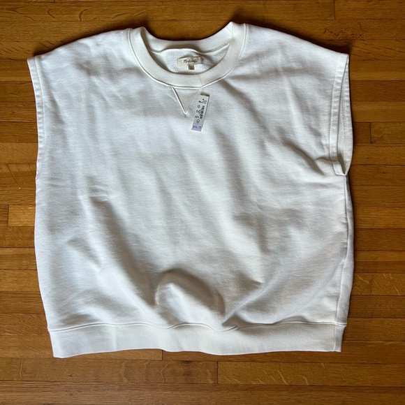 NWT Madewell (Re)sourced Cotton Short-Sleeve Relaxed Sweatshirt - Picture 2 of 4